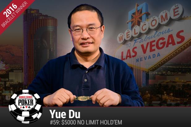 Article image for: YUE GETS HIS DUE ....YUE DU WINS $5K NLHE GOLD BRACELET AT 2016 WSOP