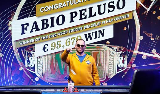 Article image for: FABIO PELUSO WINS FIRST GOLD BRACELET IN THE OPENER AT WSOP EUROPE