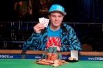 Just two months after his 21st birthday, Steven Kelly poses with his first WSOP bracelet