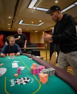 George Chen eagerly waits for the river card in the final hand of event #2 at Harrah's Resort Atlantic City