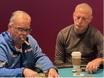 Steven Buckner and Lee Markholt seated together on Day 1A of Harvey's Lake Tahoe Main Event