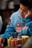 Johnny Lodden watches the action on his table. 