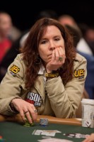 Annie Duke watches the river to see if she has won another hand