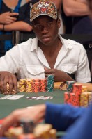 Martins Adeniya shows he has the eye of the tiger as builds his chip stack. 