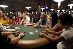 A star-studded table that includes the likes of Joe Sebok, Annette Obrestad and Liv Boeree, plays out a hand in Event #9.