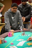 Manish Patel faces elimination at the WSOPC Harrah's AC Main Event final table