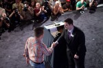 Valdemar Kwaysser shakes Jack Effel's hand before accepting his bracelet. 