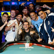 Nick Jivkov celebrates his bracelet win with friends