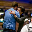 Scott Seiver receives a hug from David Chiu after being eliminated in 2nd. place.