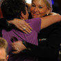 A celebratory hug from Jan Fisher after making the final table