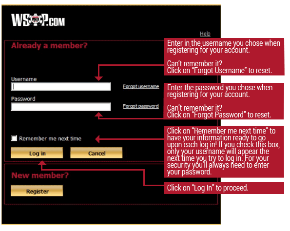 WSOP Client Login